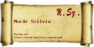Murár Szilvia névjegykártya